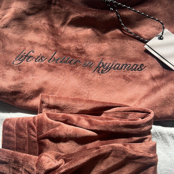 NWT ASOS Threadbare lounge velour short set in brown (price is firm) - Picture 5 of 12